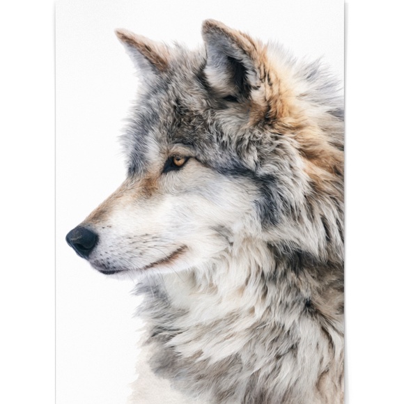 Watercolor Wolf with Mystical Aura Portrait Wall Art Print Poster, Unframed - Picture 2 of 6